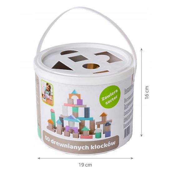 Drevené kocky v boxe - 50ks