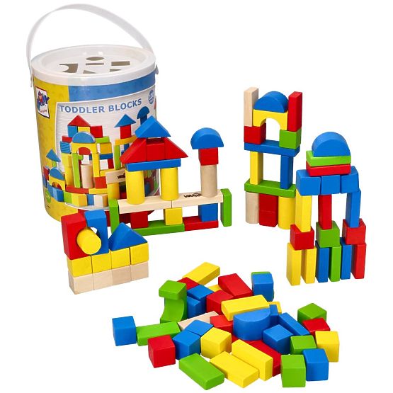 Drevené kocky v vedre 100 ks