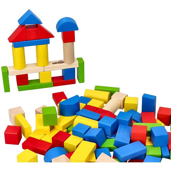 Drevené kocky v vedre 100 ks