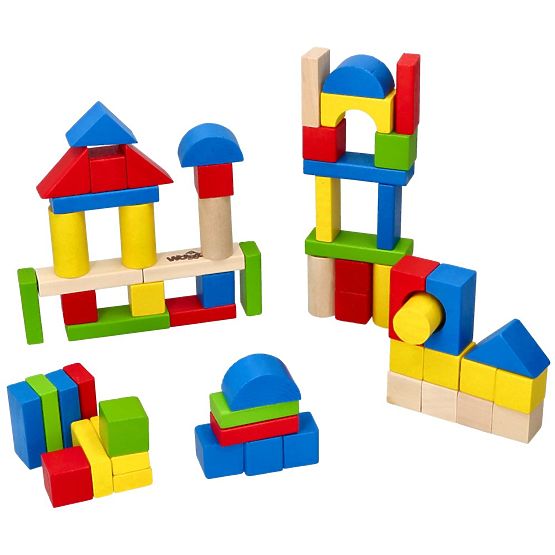 Drevené kocky v vedre 100 ks