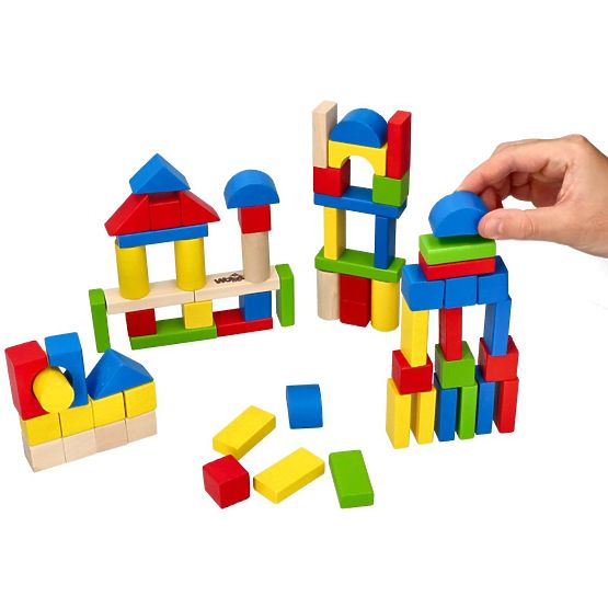 Drevené kocky v vedre 100 ks