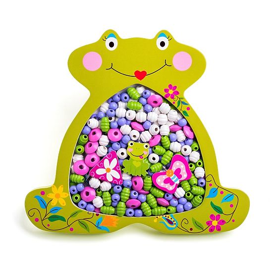 Drevené korálky so žabkou
