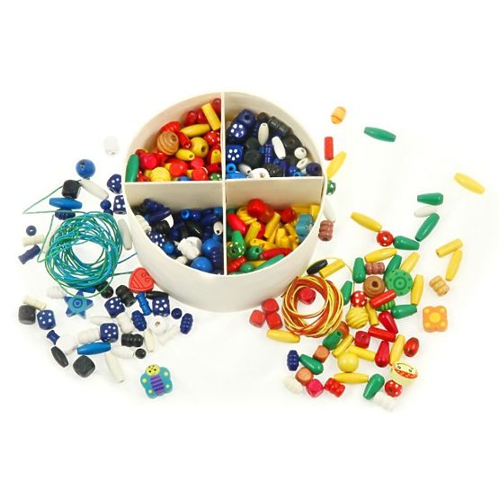 Drevené korálky - veľká sada