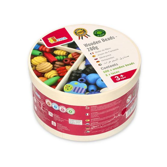 Drevené korálky - veľká sada