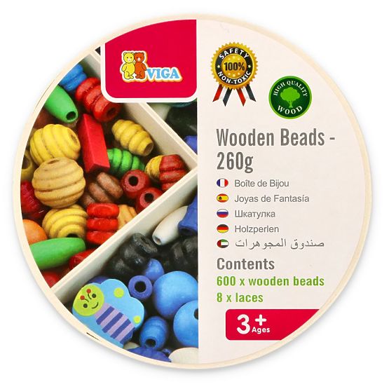 Drevené korálky - veľká sada