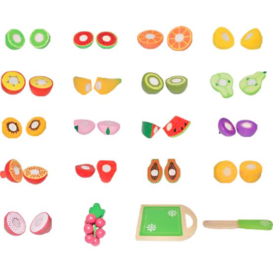 Drevené ovocie na krájanie 20 kusov ECOTOYS