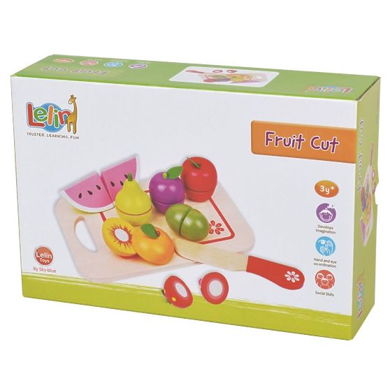 Drevené ovocie s krájacím doskou