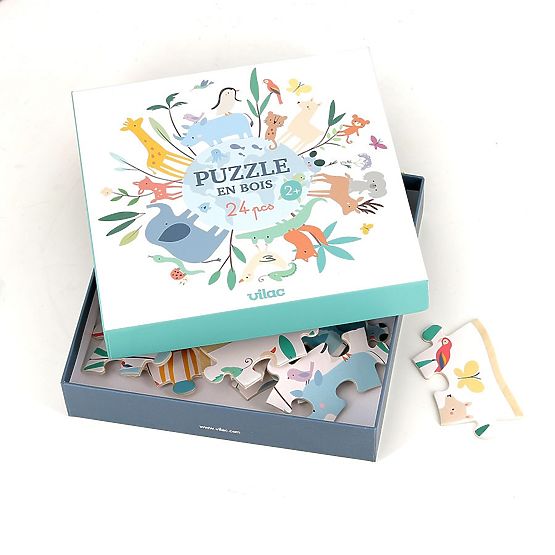 Drevené puzzle - svet