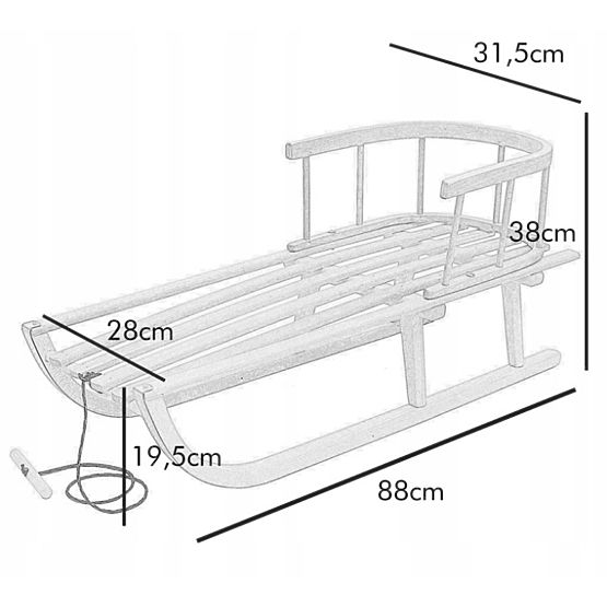 Drevené sánky s polstrovaním - Jelene