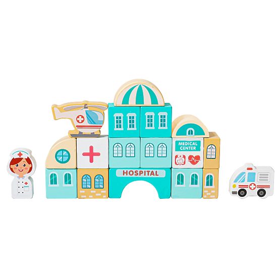 Drevené vzdelávacie kocky mesto podložka 121 kusov ECOTOYS