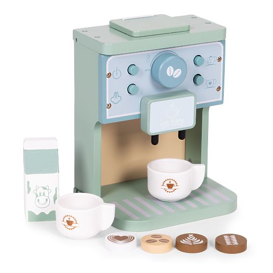 Drevený detský kávovar baristická sada 8 kusov ECOTOYS