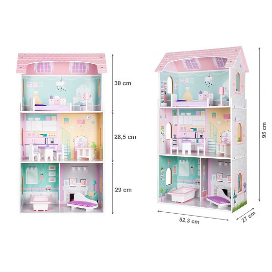 Drevený domček pre bábiky Jahodová rezidencie