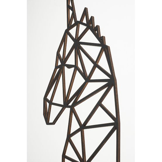 Drevený geometrický obraz - Jednorožec - rôzne farby Farba: čierna