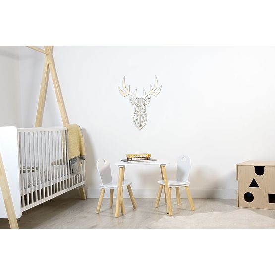 Drevený geometrický obraz - Jeleň 1 - rôzne farby Farba: prírodná