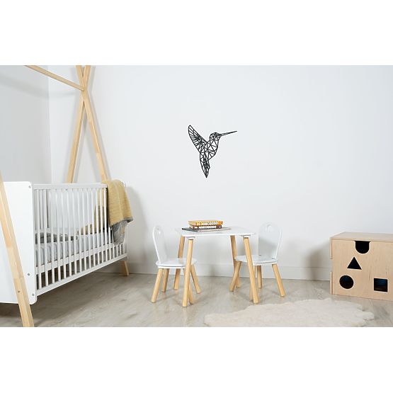 Drevený geometrický obraz - Kolibrík - rôzne farby Farba: čierna