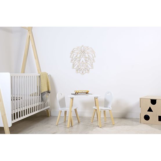 Drevený geometrický obraz - Lev - rôzne farby Farba: prírodná