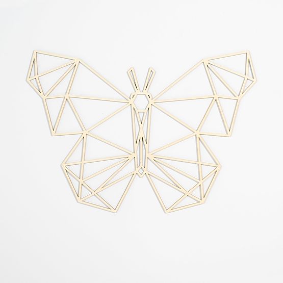 Drevený geometrický obraz - Motýľ - rôzne farby Farba: prírodná