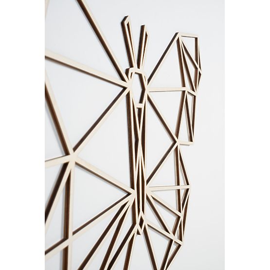Drevený geometrický obraz - Motýľ - rôzne farby Farba: prírodná