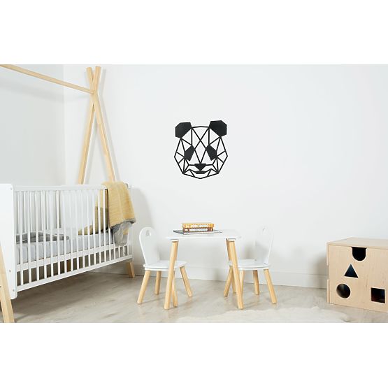 Drevený geometrický obraz - Panda - rôzne farby Farba: čierna