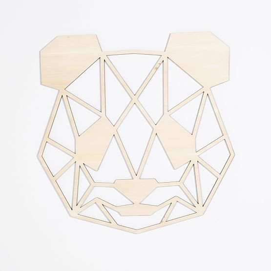 Drevený geometrický obraz - Panda - rôzne farby Farba: prírodná