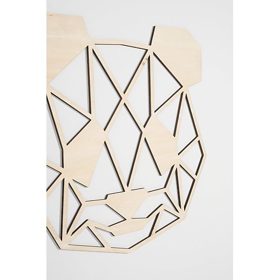 Drevený geometrický obraz - Panda - rôzne farby Farba: prírodná