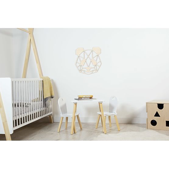 Drevený geometrický obraz - Panda - rôzne farby Farba: prírodná