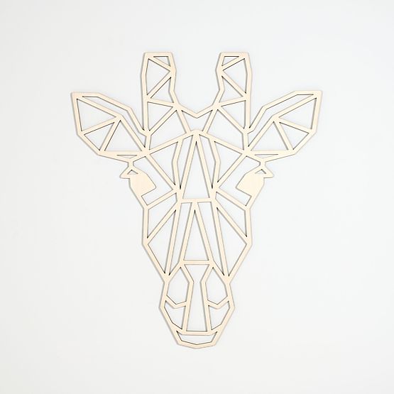 Drevený geometrický obraz - Žirafa - rôzne farby Farba: prírodná