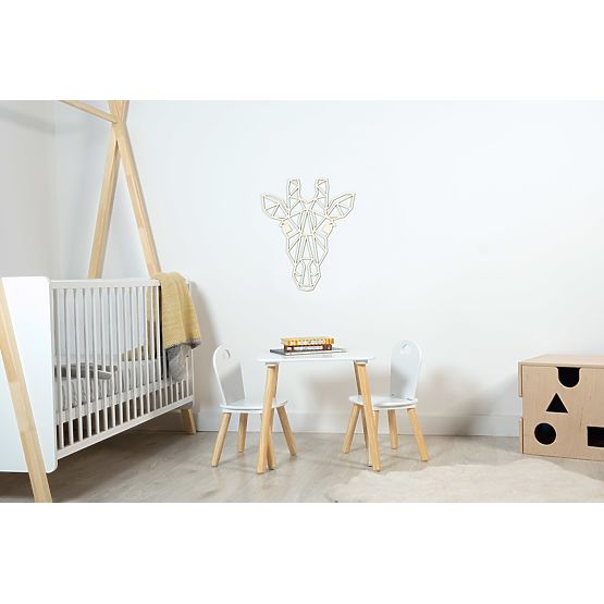 Drevený geometrický obraz - Žirafa - rôzne farby Farba: prírodná