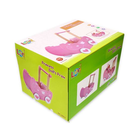 Drevený kočík pre bábiky Lelin