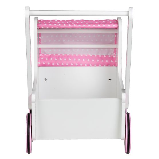 Drevený kočík pre bábiky s baldachýnom ECOTOYS