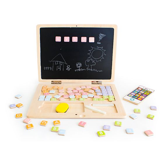 Drevený magnetický notebook