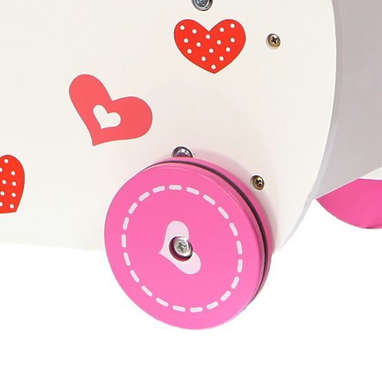 Drevený tlačiaca kočík pre bábiky