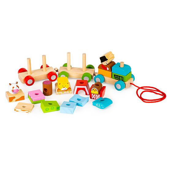 Drevený vláčik so zvieratkami