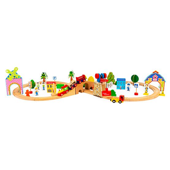 Drevený vlak 74 dielov ECOTOYS