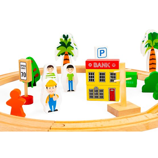 Drevený vlak 74 dielov ECOTOYS