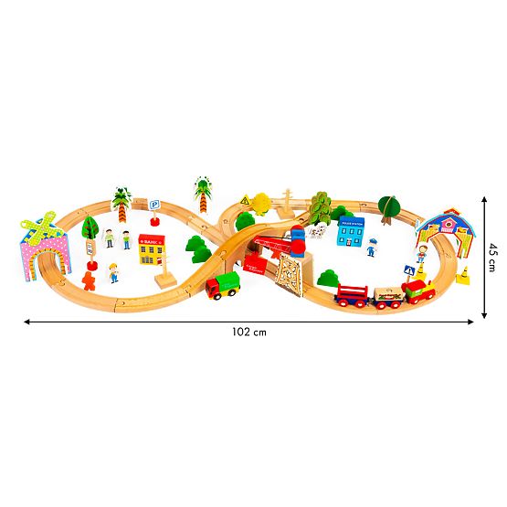 Drevený vlak 74 dielov ECOTOYS