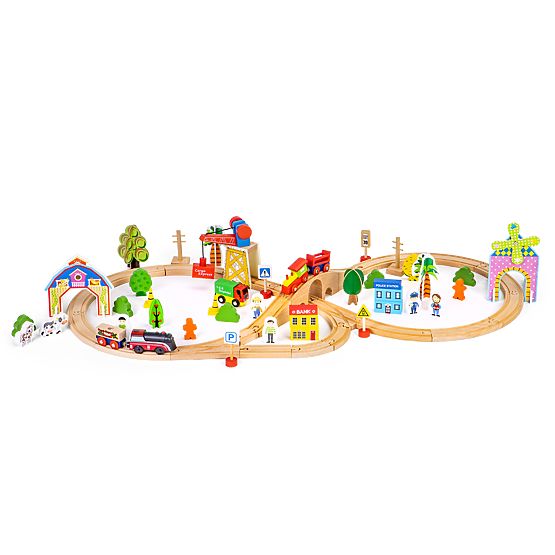 Drevený vlak 74 dielov ECOTOYS