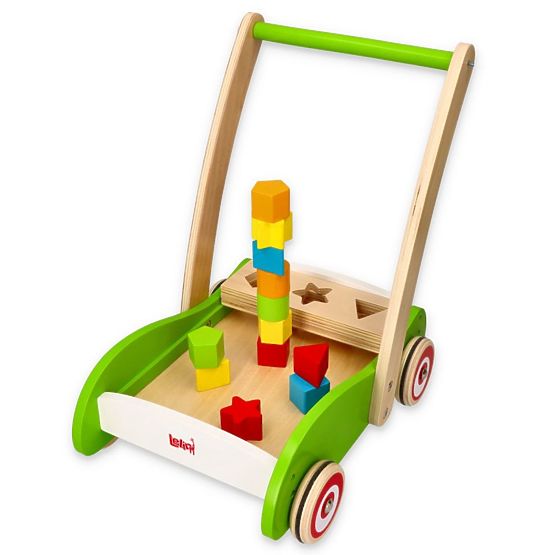 Drevený vozík a vkladačka 2v1