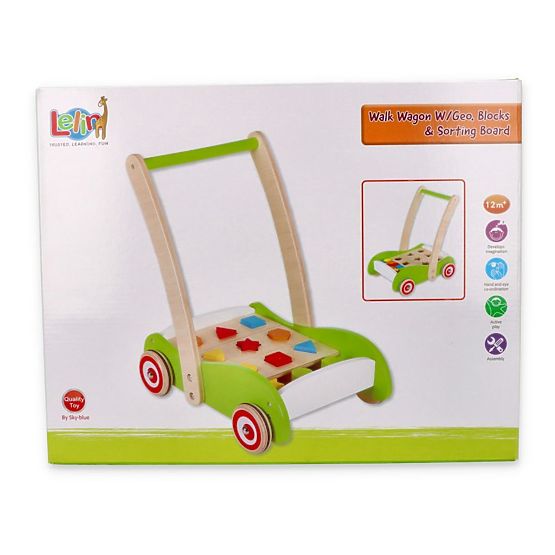 Drevený vozík a vkladačka 2v1