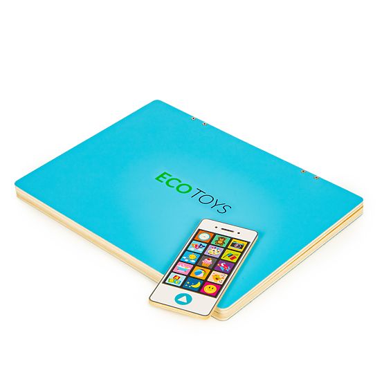 Drevený vzdelávací notebook s magnetkami