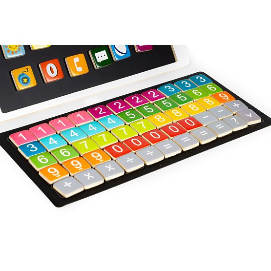 Drevený vzdelávací tablet magnetická tabuľa kriedová ECOTOYS
