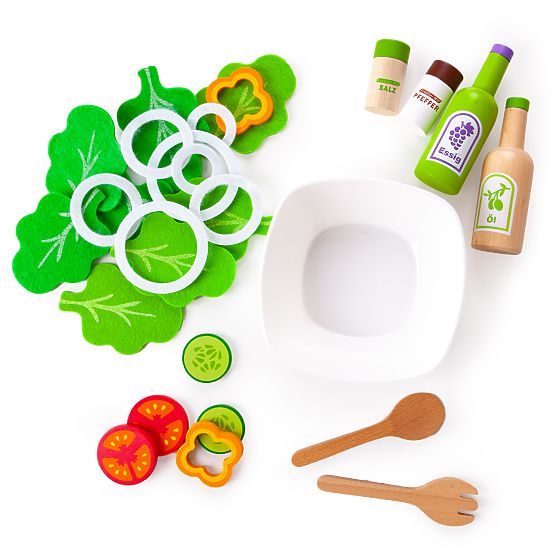 Drevený šalát s miskou