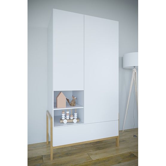 Dvojdverová šatníková skriňa Viktor - biela