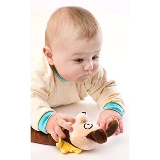 Edukačná plyšová hračka Sensillo psík pyramída Červená