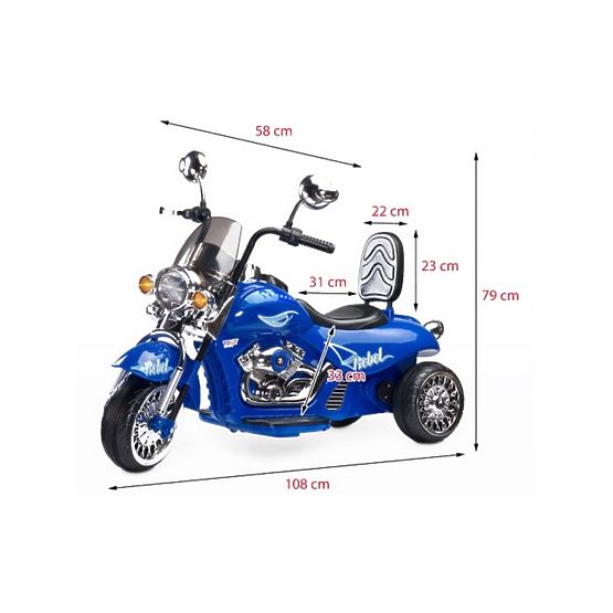 Elektrická motorka Toyz Rebel black Čierna