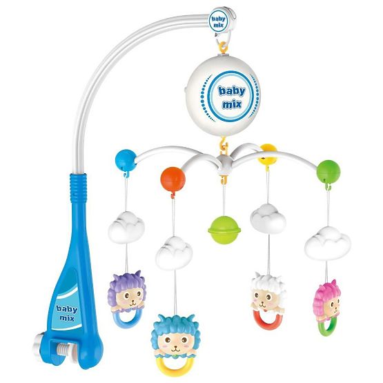 Elektrický kolotoč nad postieľku Baby Mix ovečky Multicolor