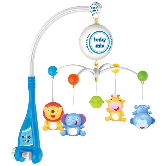 Elektrický kolotoč nad postieľku Baby Mix zvieratká Multicolor