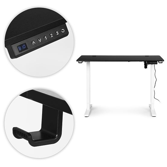 Elektrický výškovo nastaviteľný stôl 120x60 cm, výška 72-117 cm ModernHome