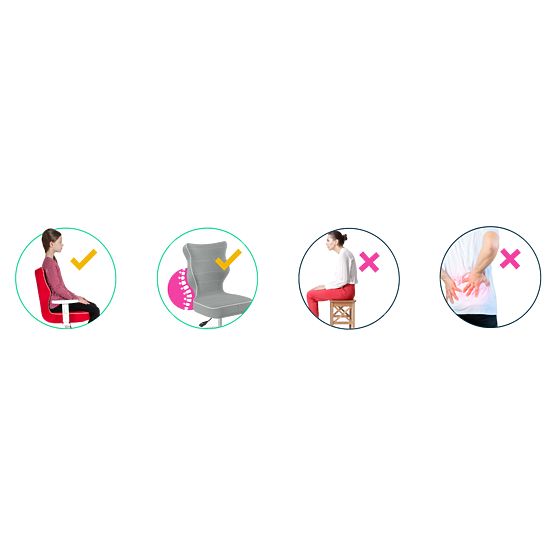 Ergonomická stolička k písaciemu stolu upravená na výšku 146-176,5 cm - sivá