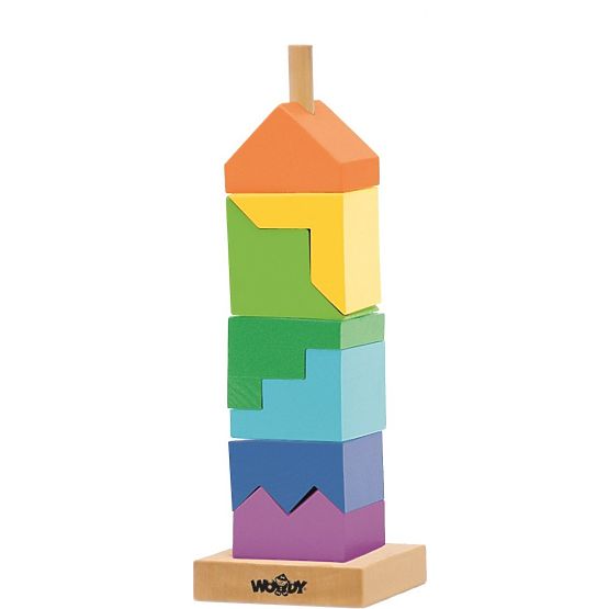 Farebná veža na skladanie na tyčke